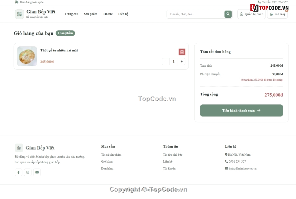 Website bán đồ dùng,Web bán đồ dùng nhà bếp,Website đồ nhà bếp